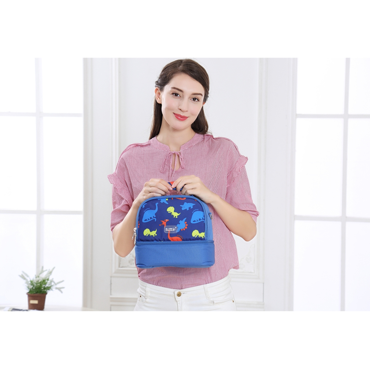 صنفينو شنطة زجاجة/غداء معزولة ديناصور للجنسين، 13 سنة فأكثر