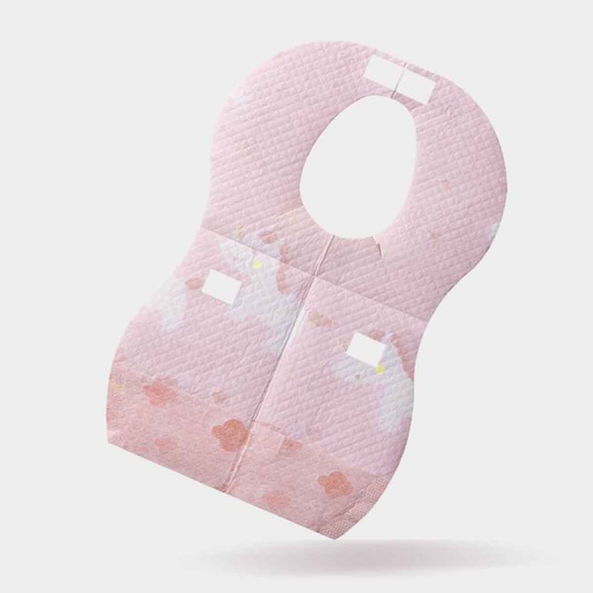 Sunveno 20-Piece Pink Disposable Baby Bibs