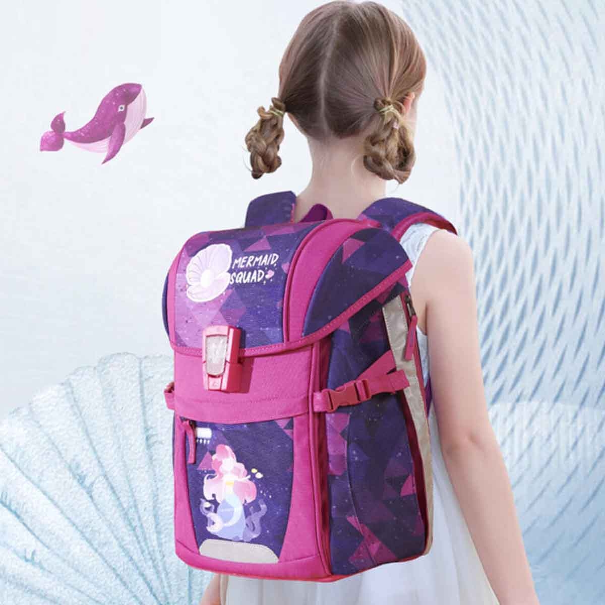 Sunveno Pink Mermaid Ergonomic School Bag