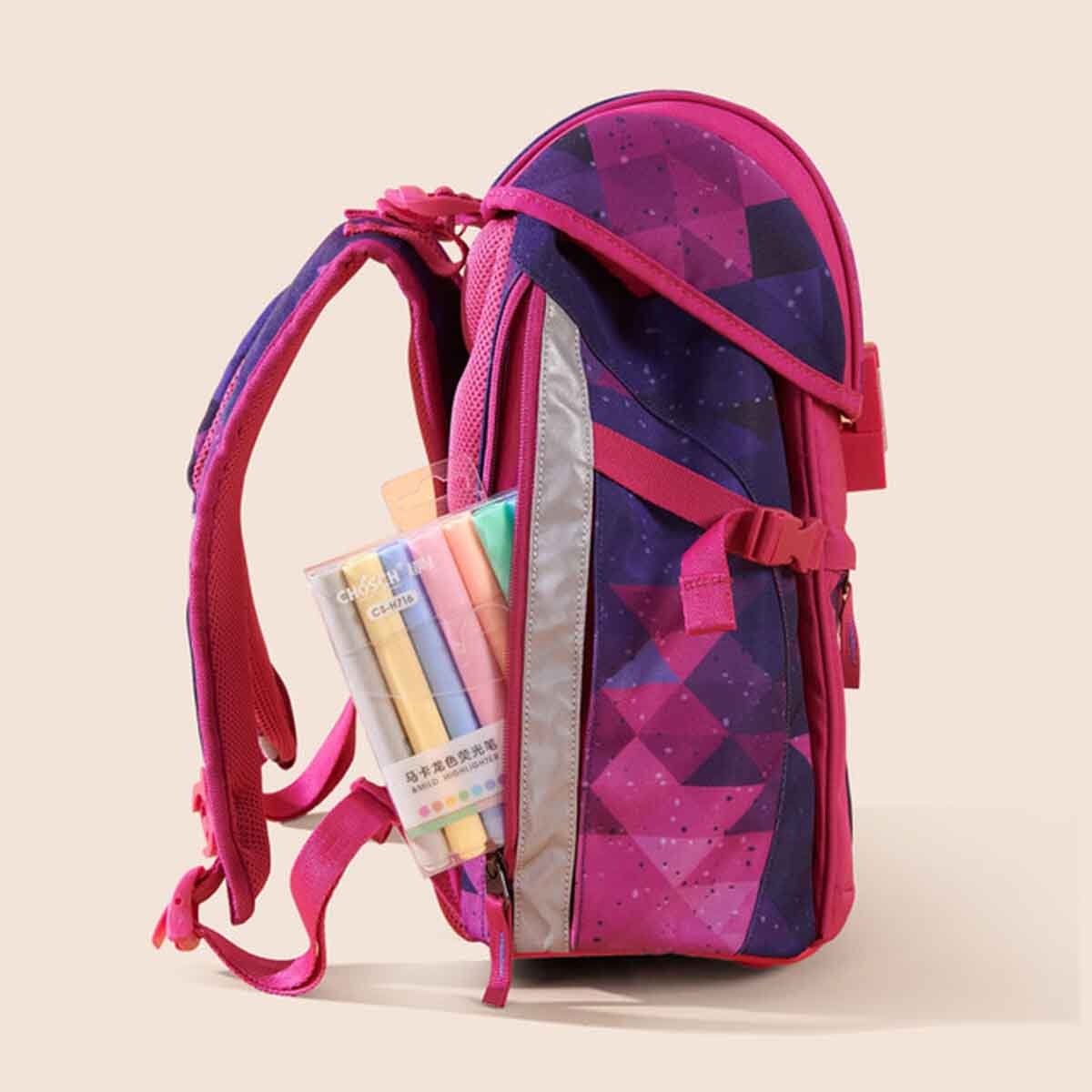Sunveno Pink Mermaid Ergonomic School Bag