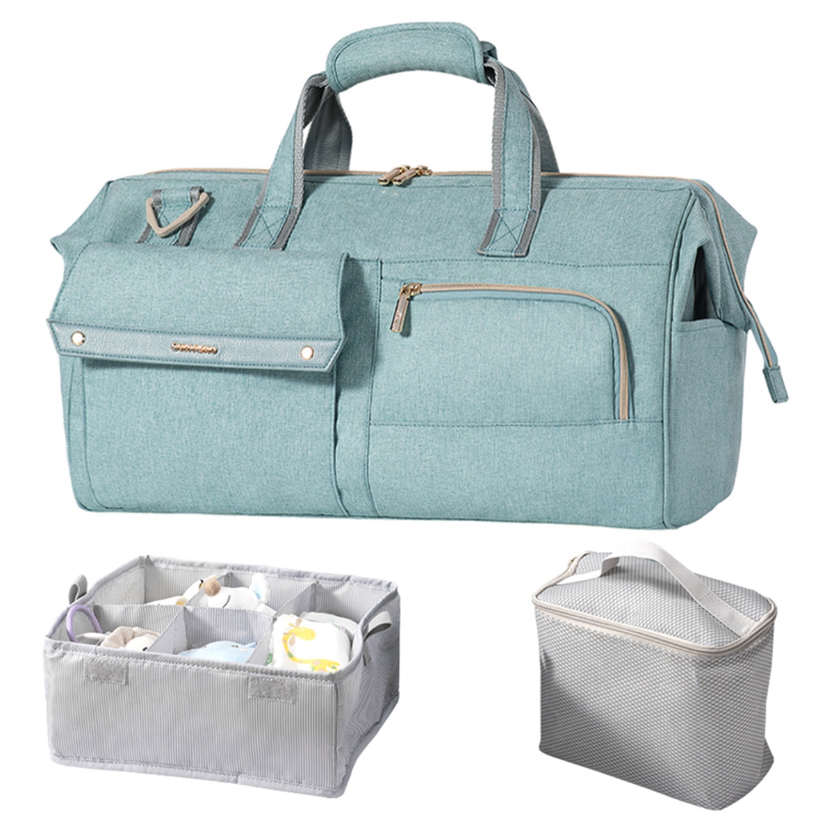 صنفينو حقيبة سفر 3 في 1 باللون الأخضر للجنسين من عمر 13 سنة فما فوق