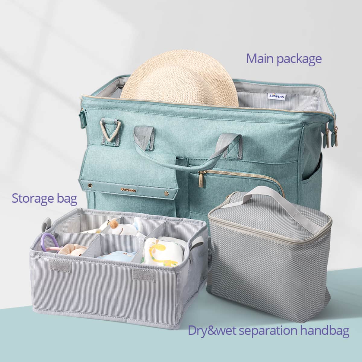 Sunveno Green 3 in 1 Travel Bag Unisex, 13+ Years