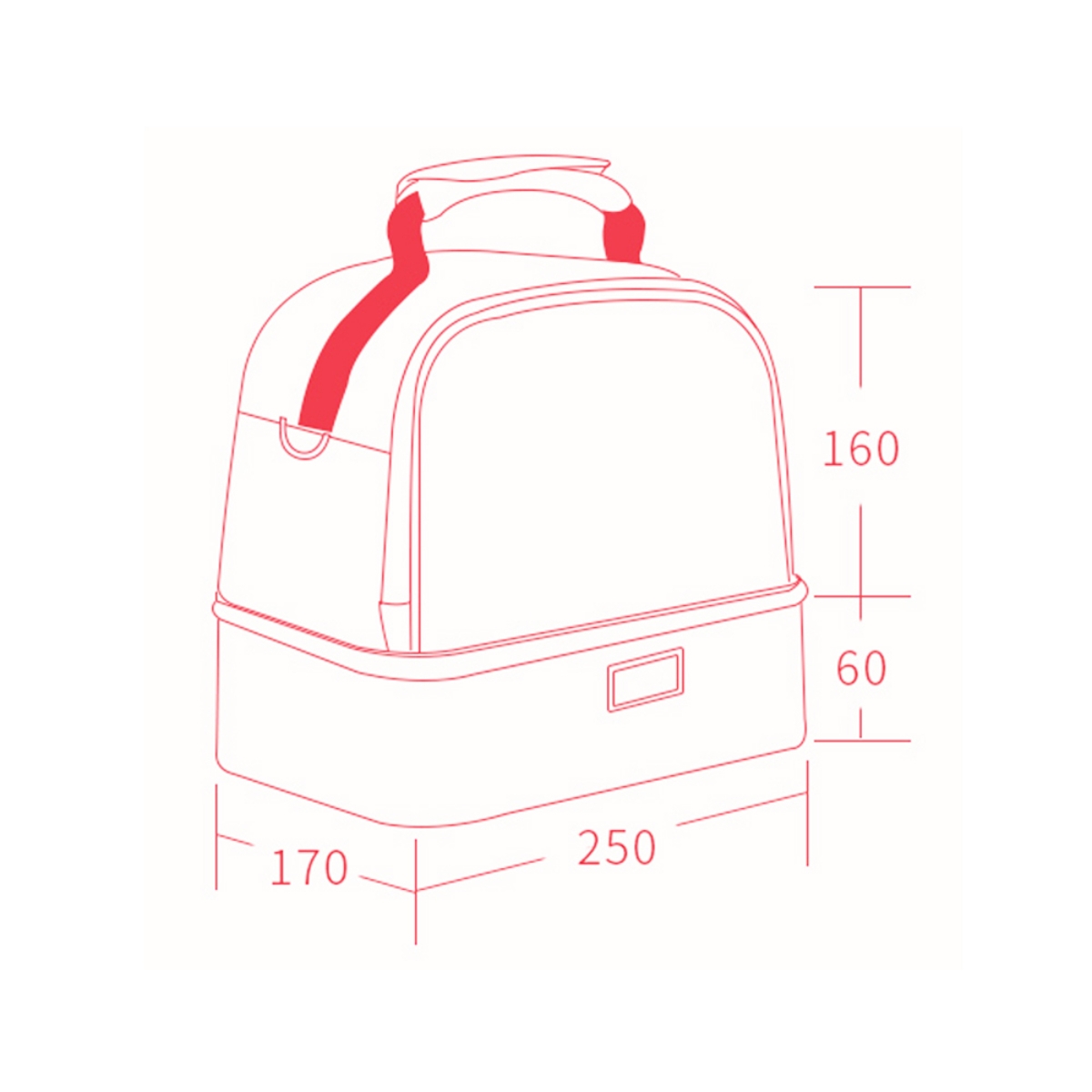 Sunveno Grey Insulated Bottle/Lunch Bag Unisex, 13+ Years