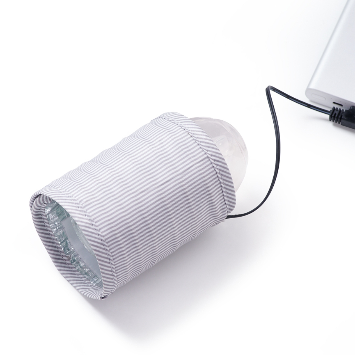 صنفينو زجاجة تدفئة حليب USB للسفر باللون الرمادي للأطفال من عمر 0 إلى 2 سنة