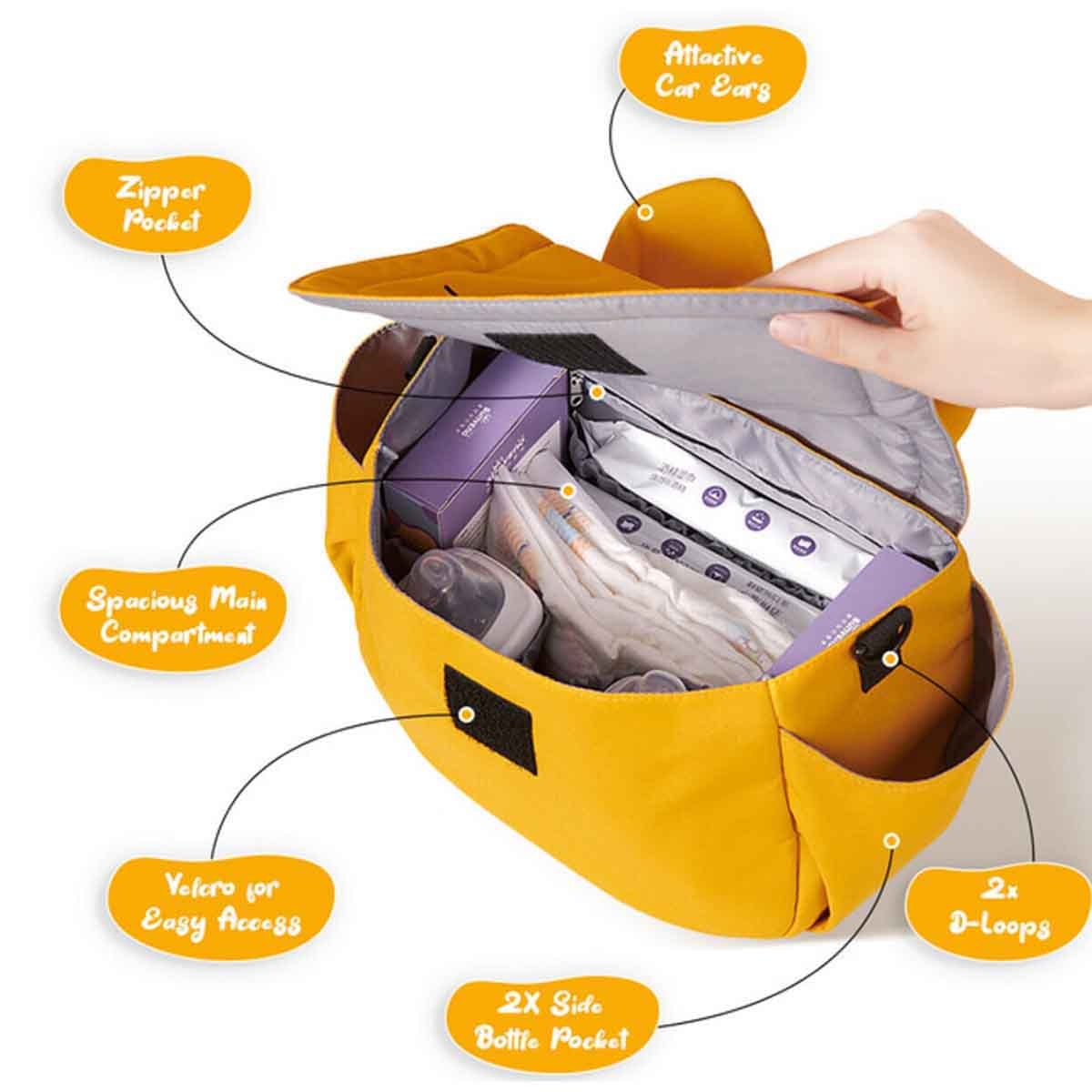 Sunveno Yellow Meow Stroller Diaper Bag