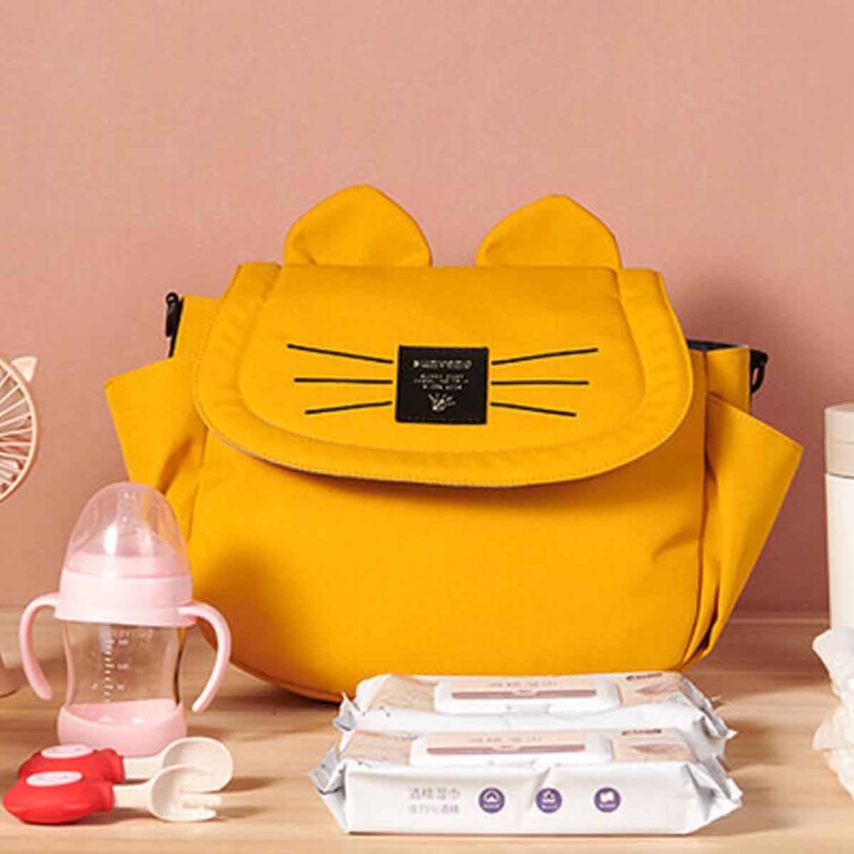 Sunveno Yellow Meow Stroller Diaper Bag