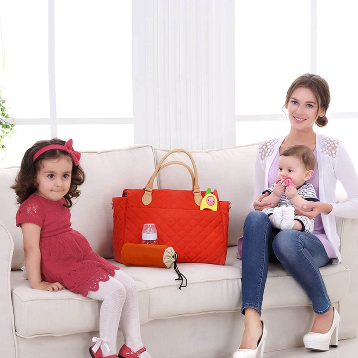 Sunveno Orange Styler Fashion Diaper Bag