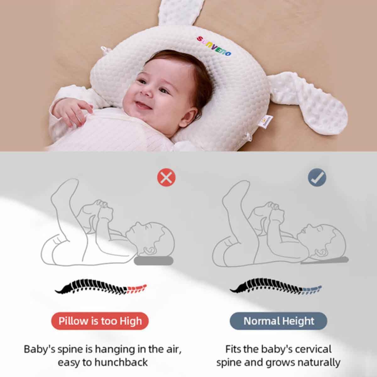 Sunveno Head Shaping Rabbit Infant Pillow