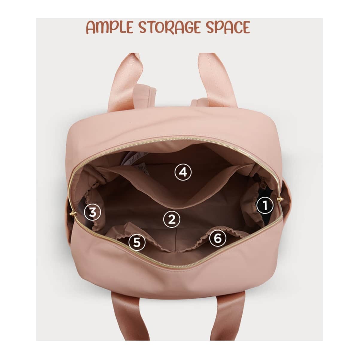 Sunveno Rose Gold Jewel Diaper Backpack with Stroller Straps