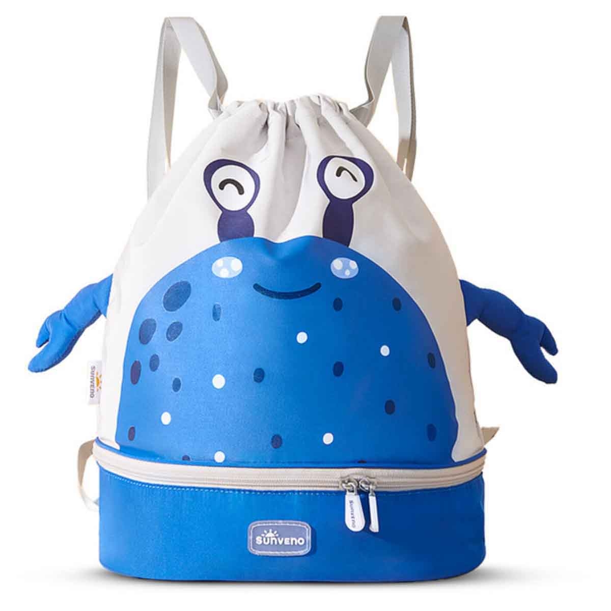 Sunveno Blue Sling 3D School/Swimming Bag with Shoe Compartment