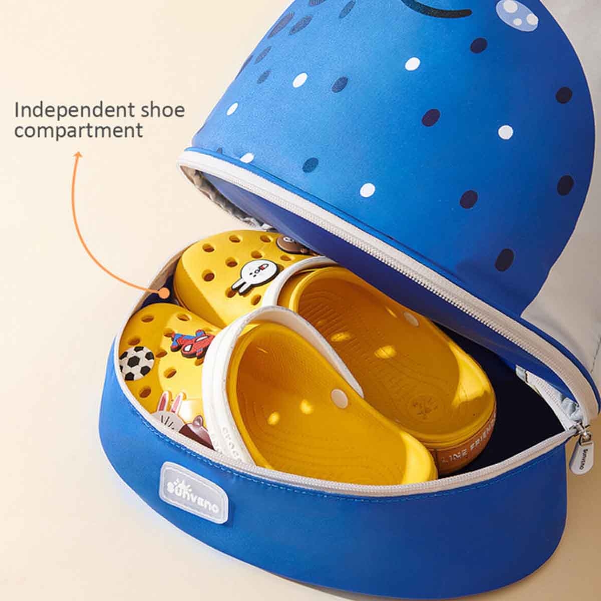 Sunveno Blue Sling 3D School/Swimming Bag with Shoe Compartment