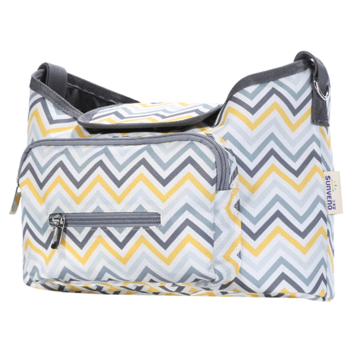 Sunveno Yellow Wave Baby Stroller Organizer Bag Unisex, 13+ Years