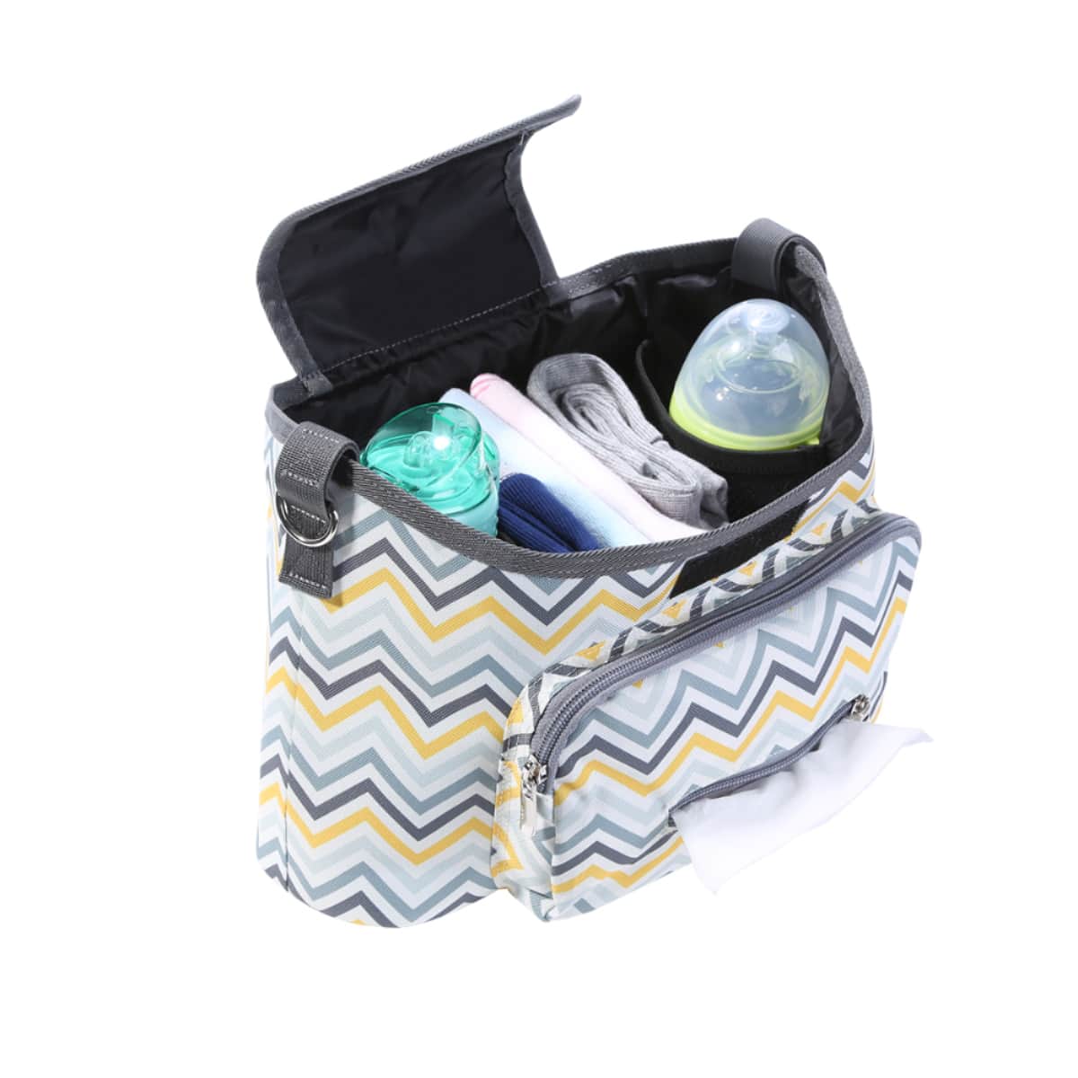 Sunveno Yellow Wave Baby Stroller Organizer Bag Unisex, 13+ Years