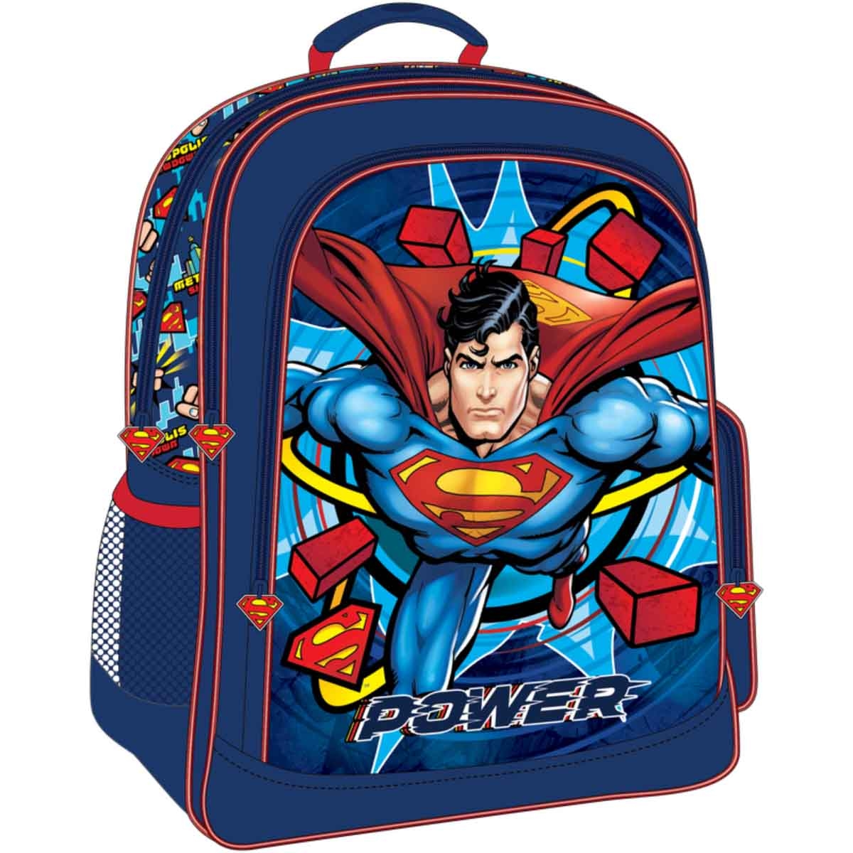دي سي سوبرمان حقيبة ظهر مدرسية بتصميم القصص المصورة مقاس 16 انش