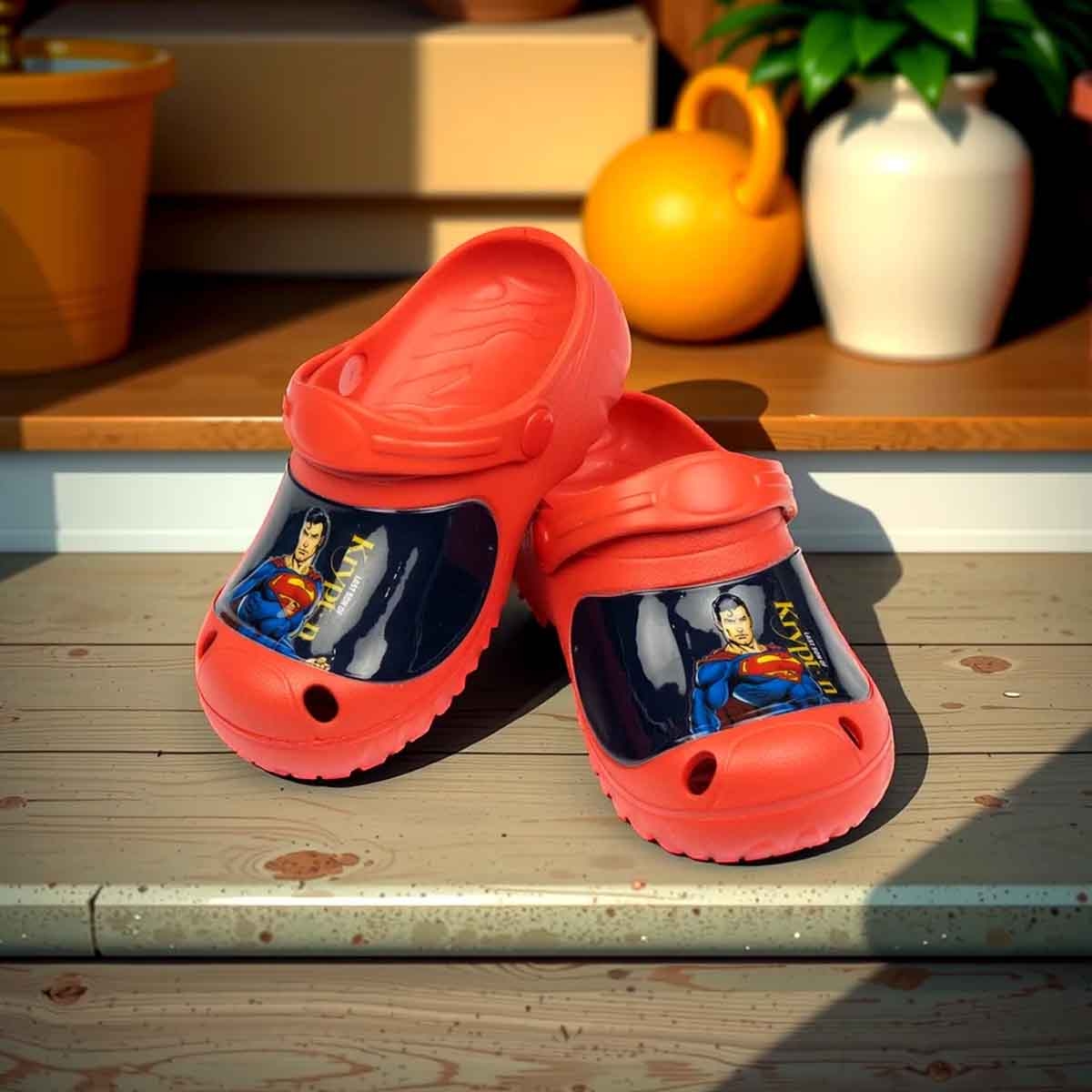 Superman EU Red Lightweight & Comfortable Slip-On Sandals Kids Klogs Boys