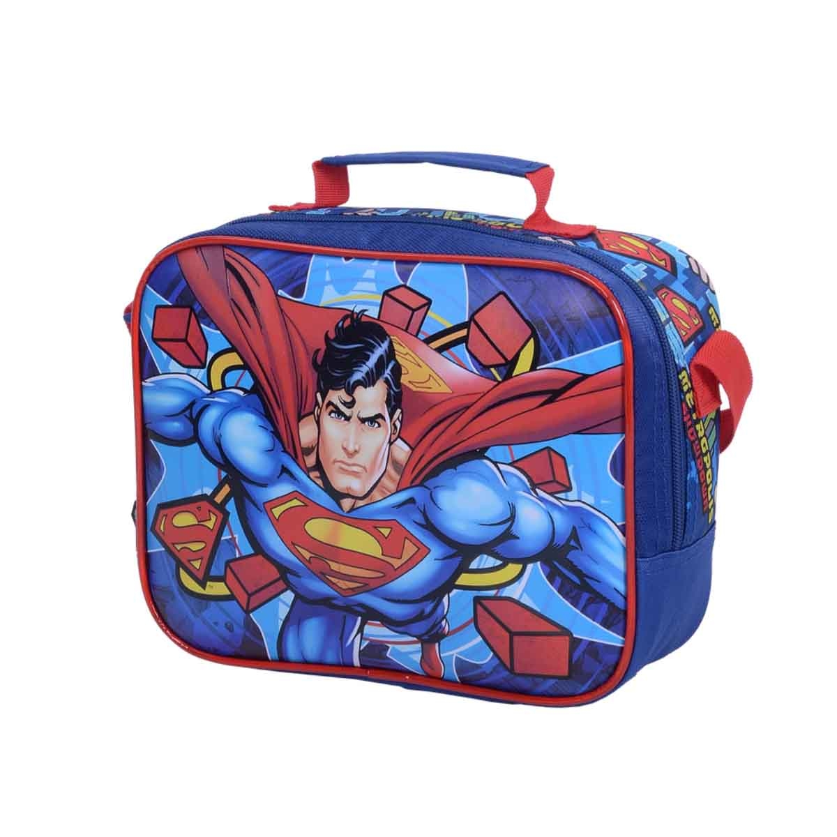 دي سي سوبرمان حقيبة غداء مدرسية معزولة بتصميم سوبرهيرو