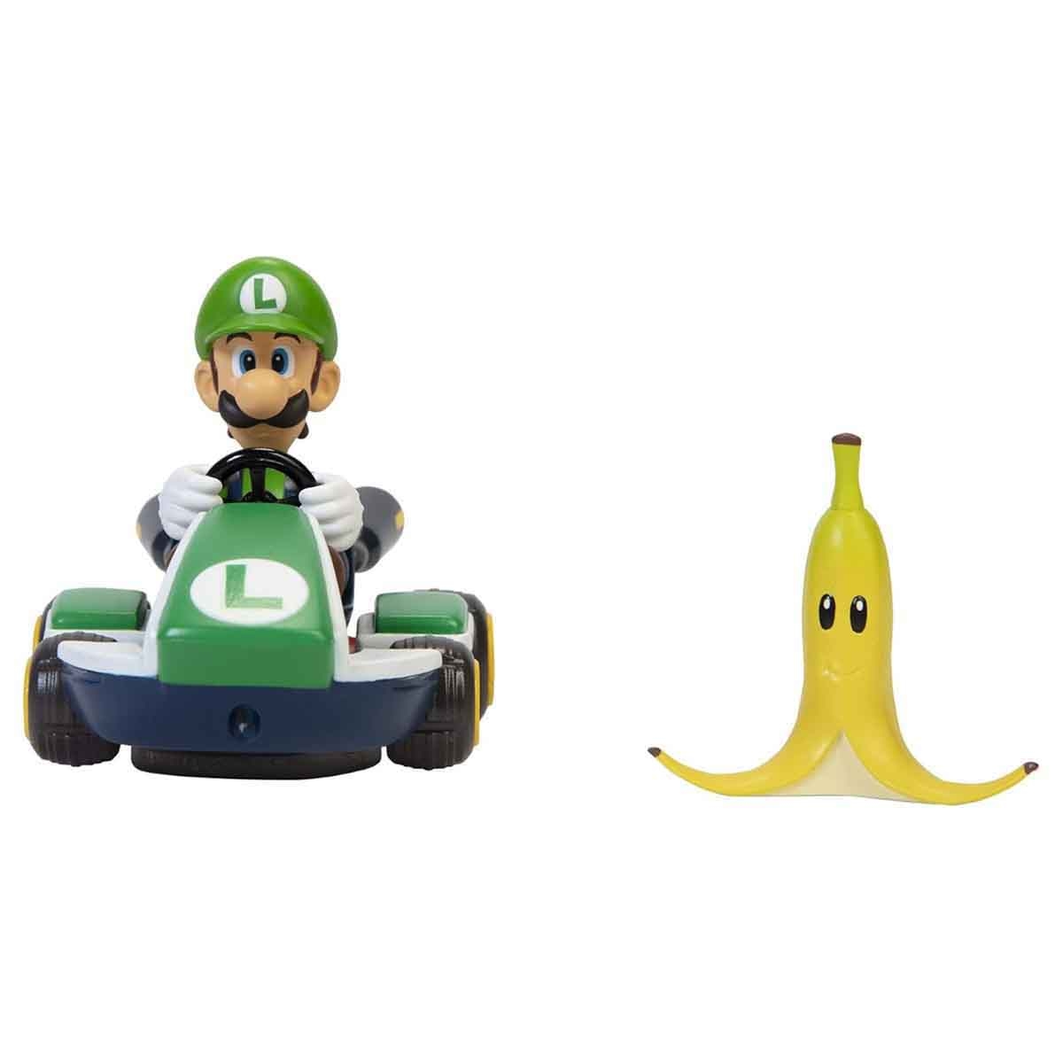 Super Mario 2-Piece 2.3" Spin Out Luigi Kart Action Figure Set Unisex, 3-4 Years