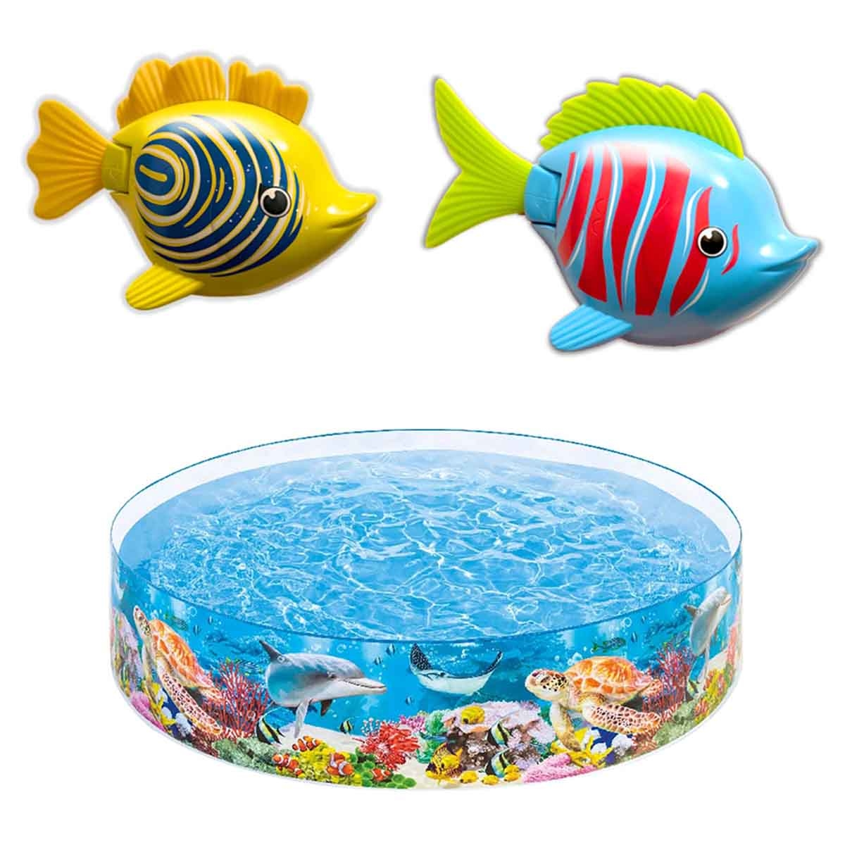 Swimways Rainbow Reef Beta Fish with Zebra Fish Water Toy Water Toy & Swimming Pool Bundle Unisex, 5-7 Years