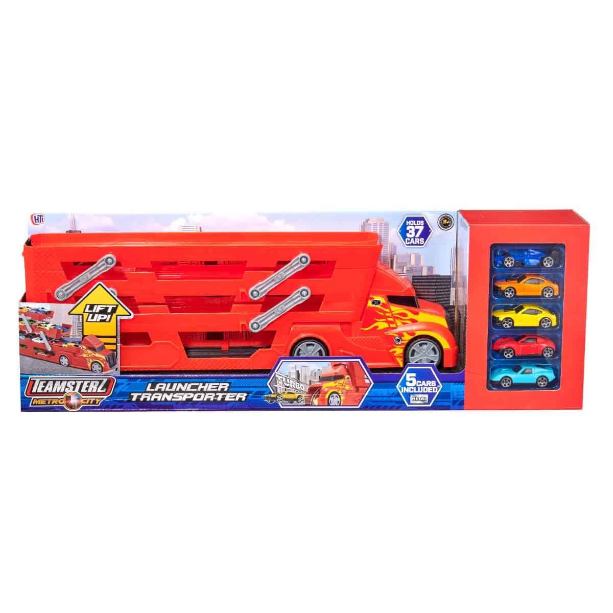 Teamsterz Metro City Launcher Transporter & 5 Cars Playset Unisex, 3-4 Years