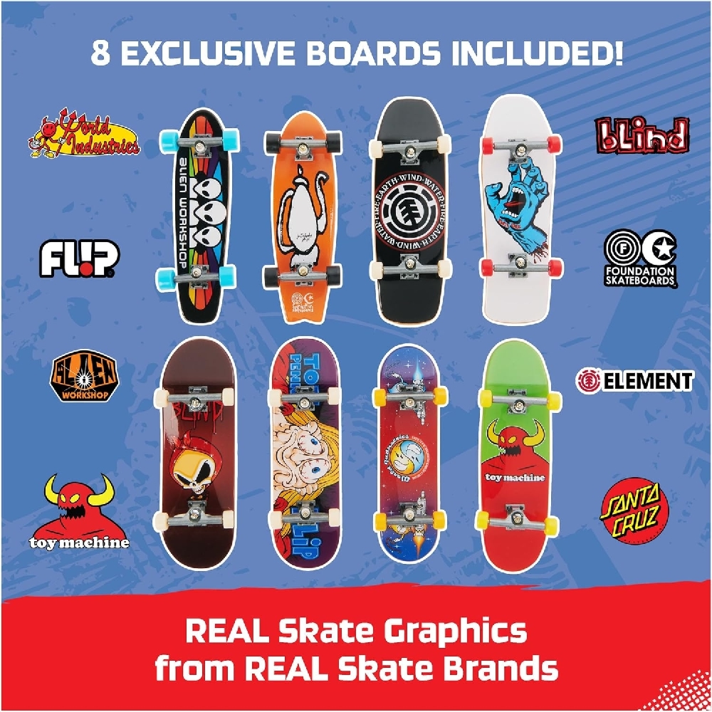 Tech Deck 25th Anniversary Fingerboard Set Unisex, 5-7 Years, Pack of 8