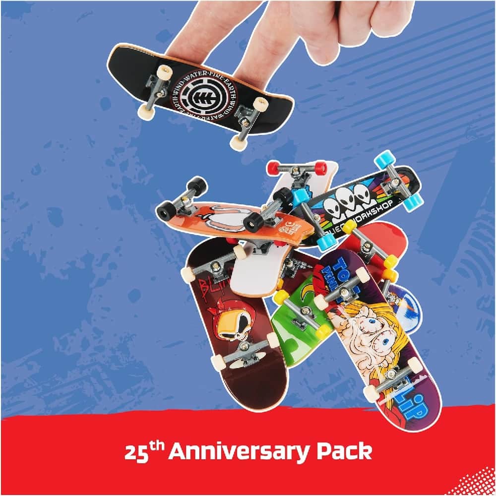 Tech Deck 25th Anniversary Fingerboard Set Unisex, 5-7 Years, Pack of 8