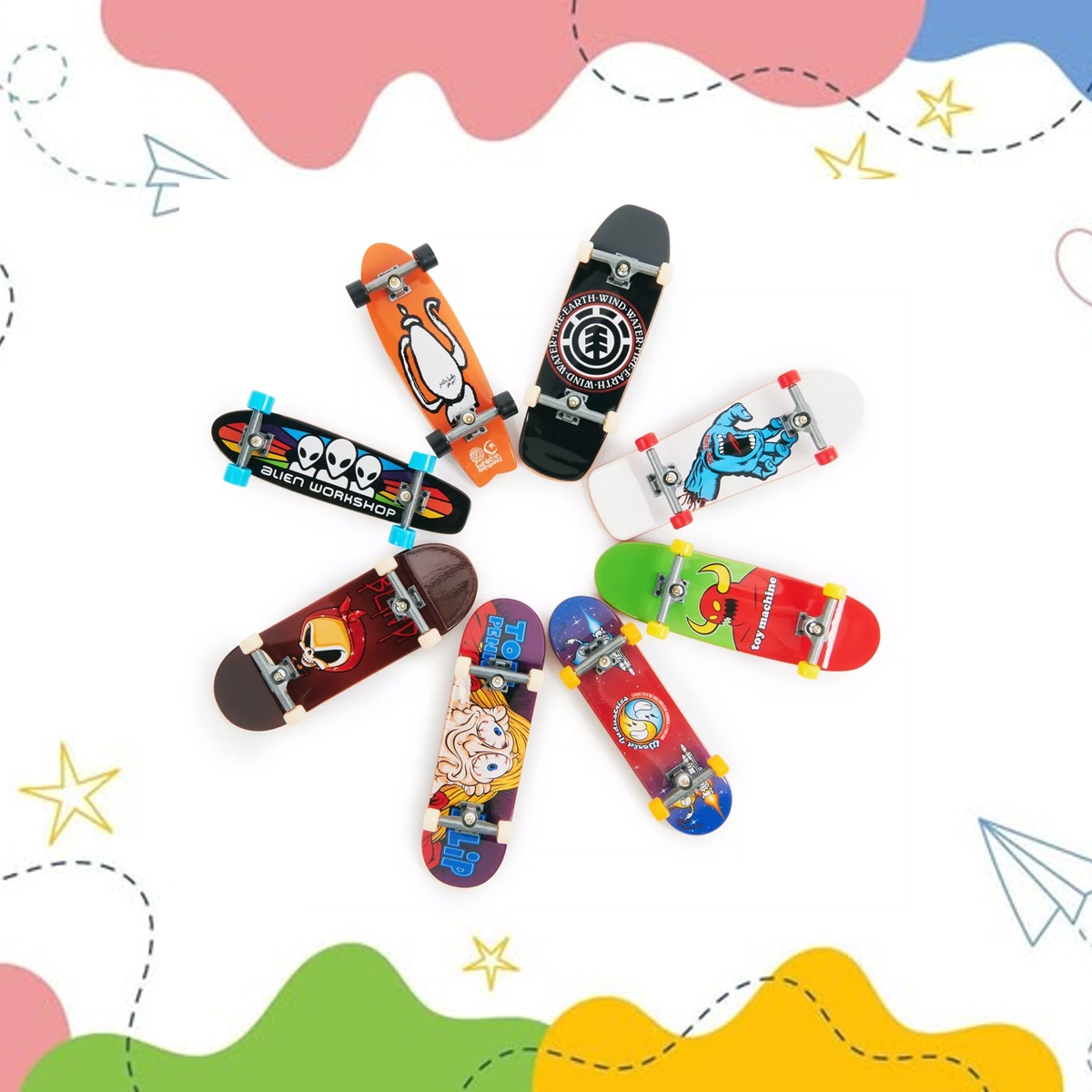 Tech Deck 25th Anniversary Fingerboard Set Unisex, 5-7 Years, Pack of 8