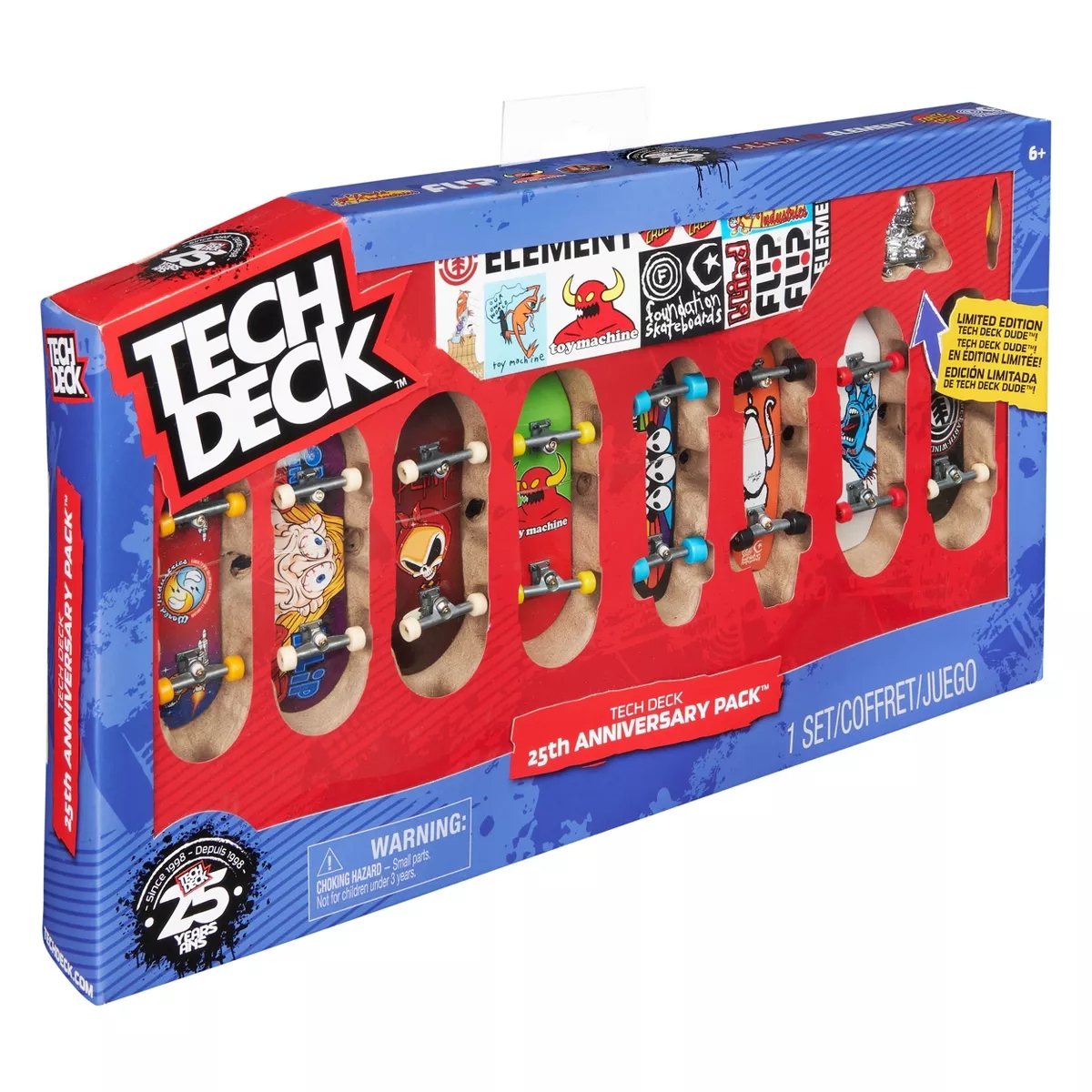Tech Deck 25th Anniversary Fingerboard Set Unisex, 5-7 Years, Pack of 8