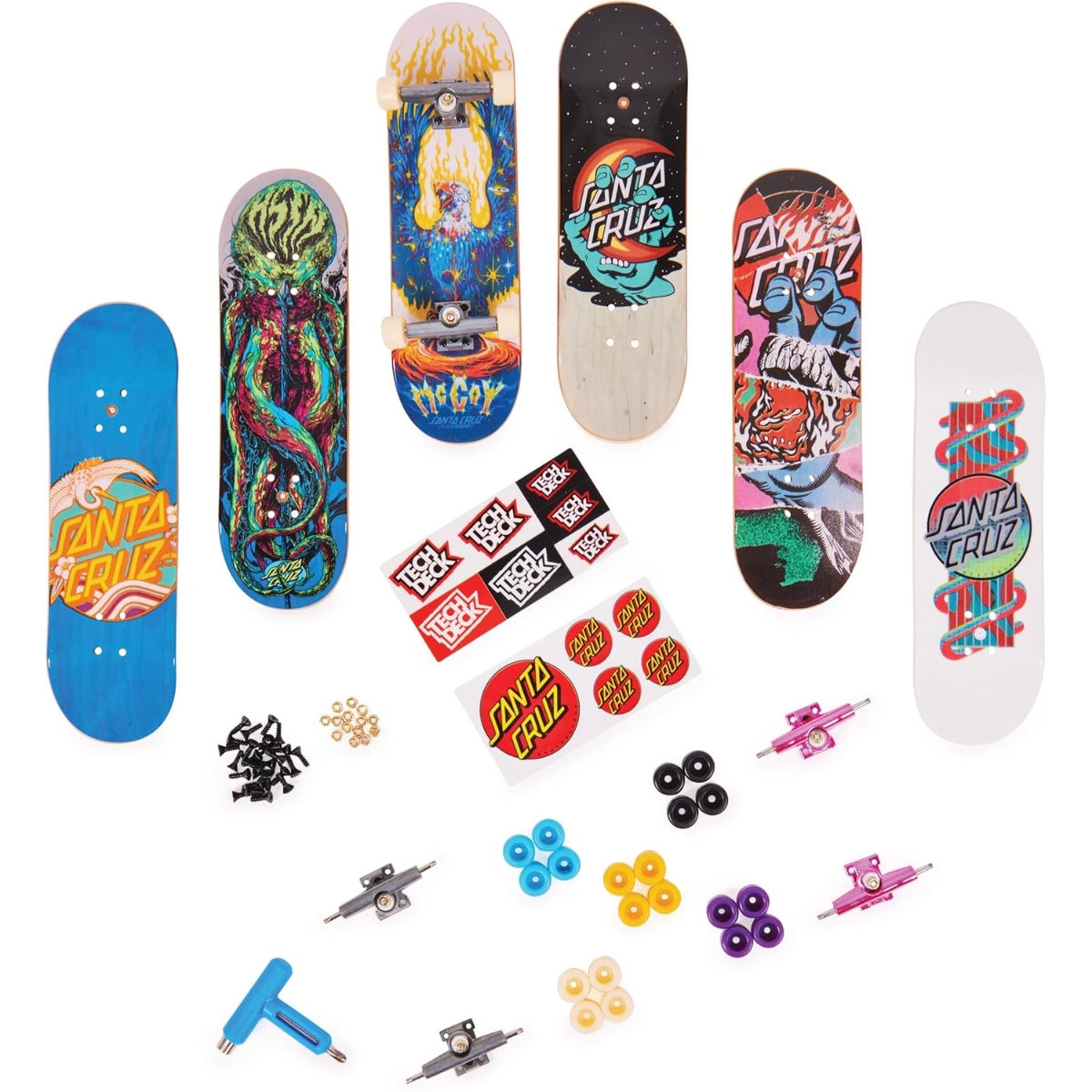 Tech Deck Sk8shop Bonus Assorted Fingerboard Set Unisex, 5-7 Years, Pack of 6