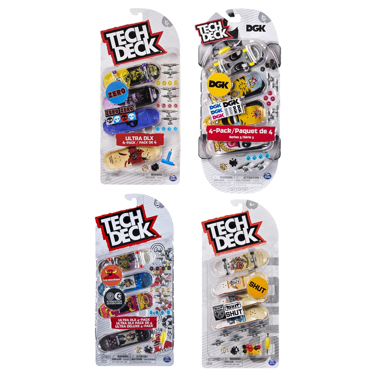 Tech Deck Ultra DLX Assorted Fingerboard Unisex, 5-7 Years, Pack of 4