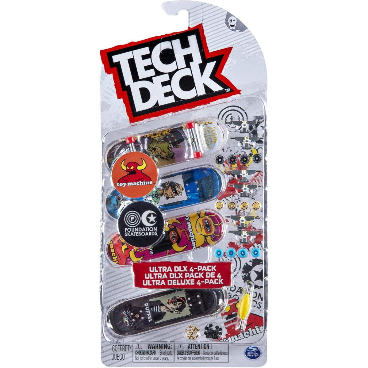Tech Deck Ultra DLX Assorted Fingerboard Unisex, 5-7 Years, Pack of 4