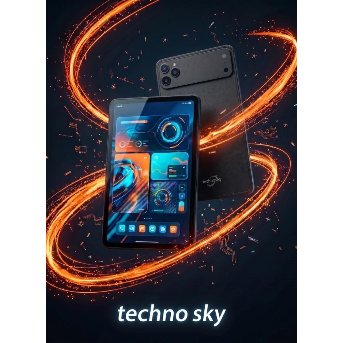 Techno Sky TB17 Pro Max Android Tablet (16GB + 1TB) - Black