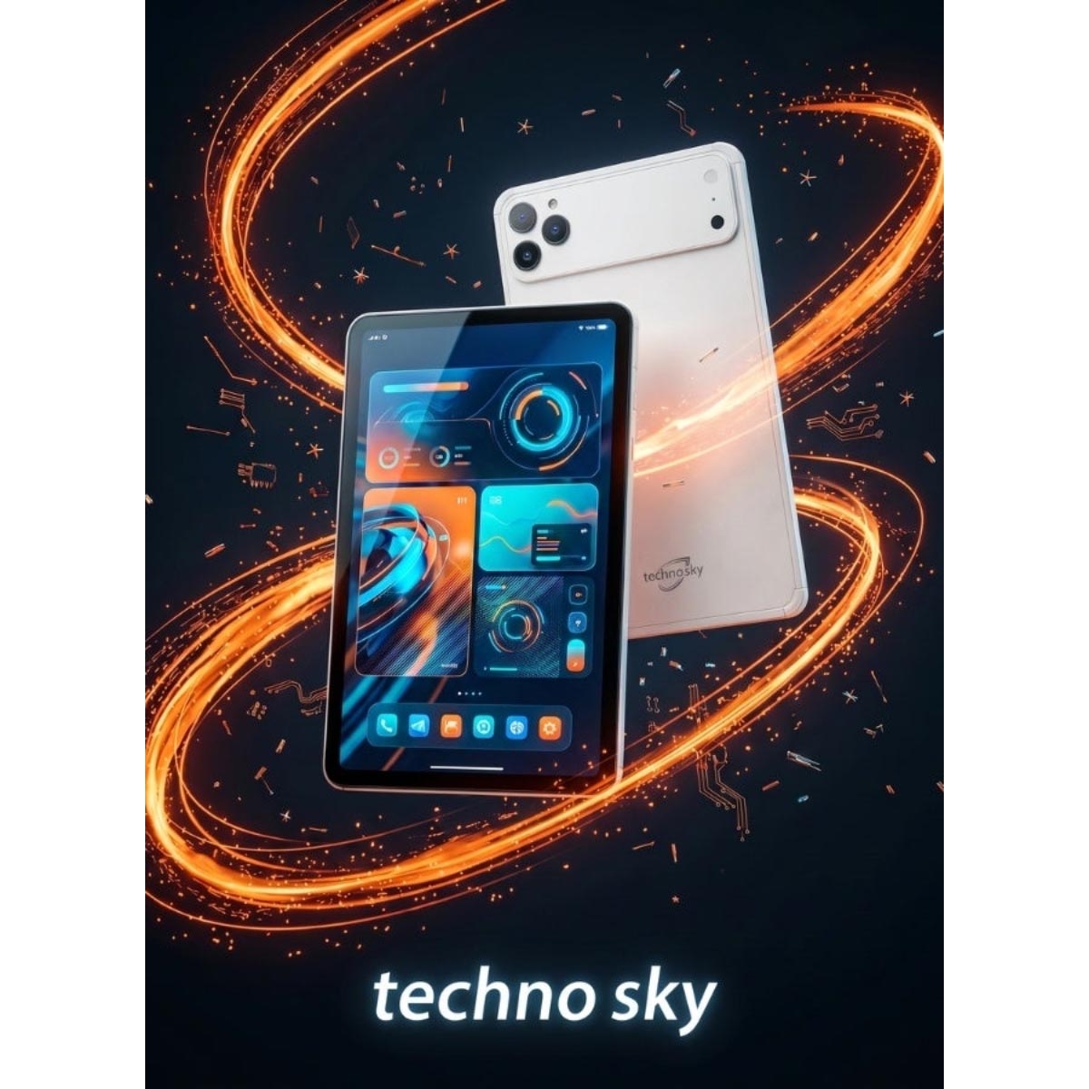 Techno Sky TB17 Pro Max Android Tablet (16GB + 1TB) - White
