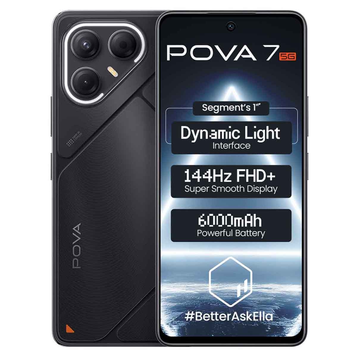 تكنو بوفا 7 جوال أندرويد فايف جي (رام 8 جيجابايت، تخزين 256 جيجابايت) – أسود