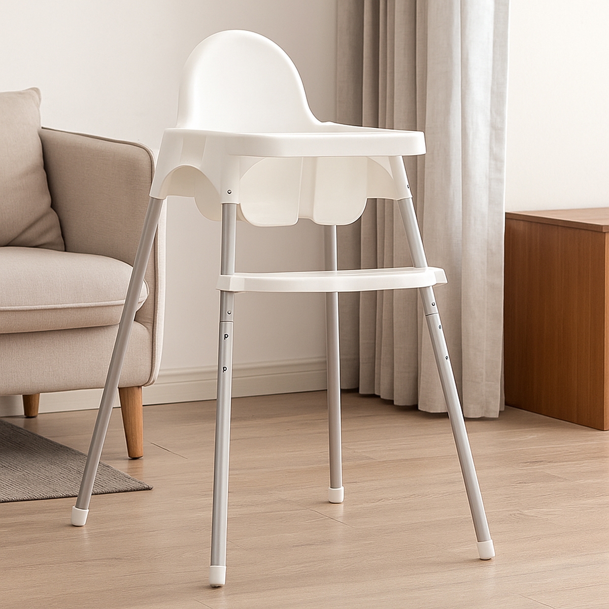 Teknu White High Chair - H1 Toddler, 0-2 Years