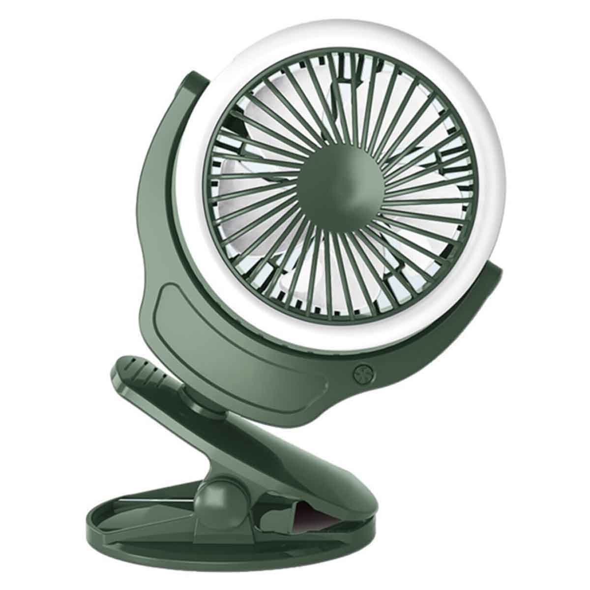 Teknum 2-in-1 Green Stroller USB Charging Fan with Light