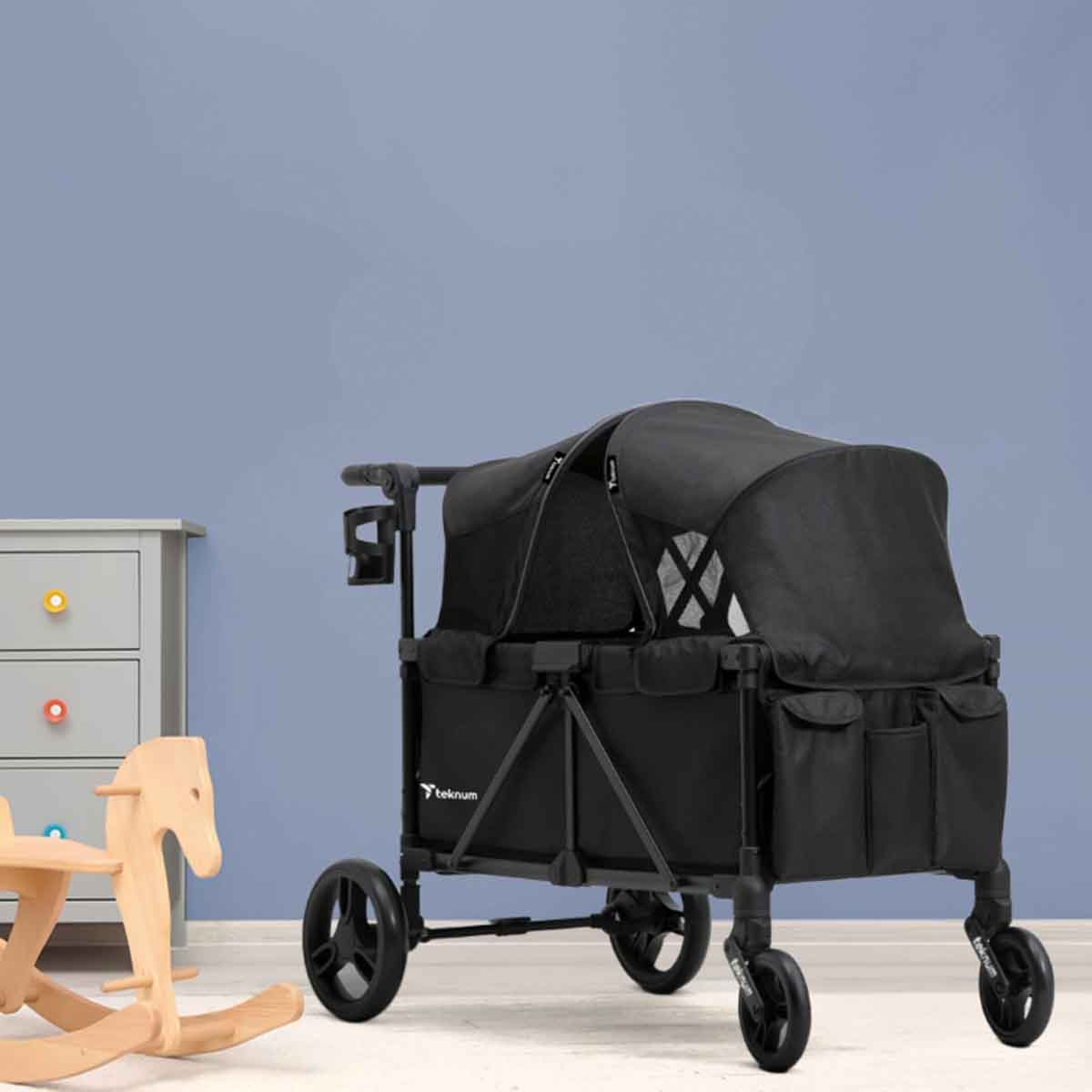 Teknum 2 Kids Fellow Wagon Stroller with Snack Tray Toddler, 0-2 Years