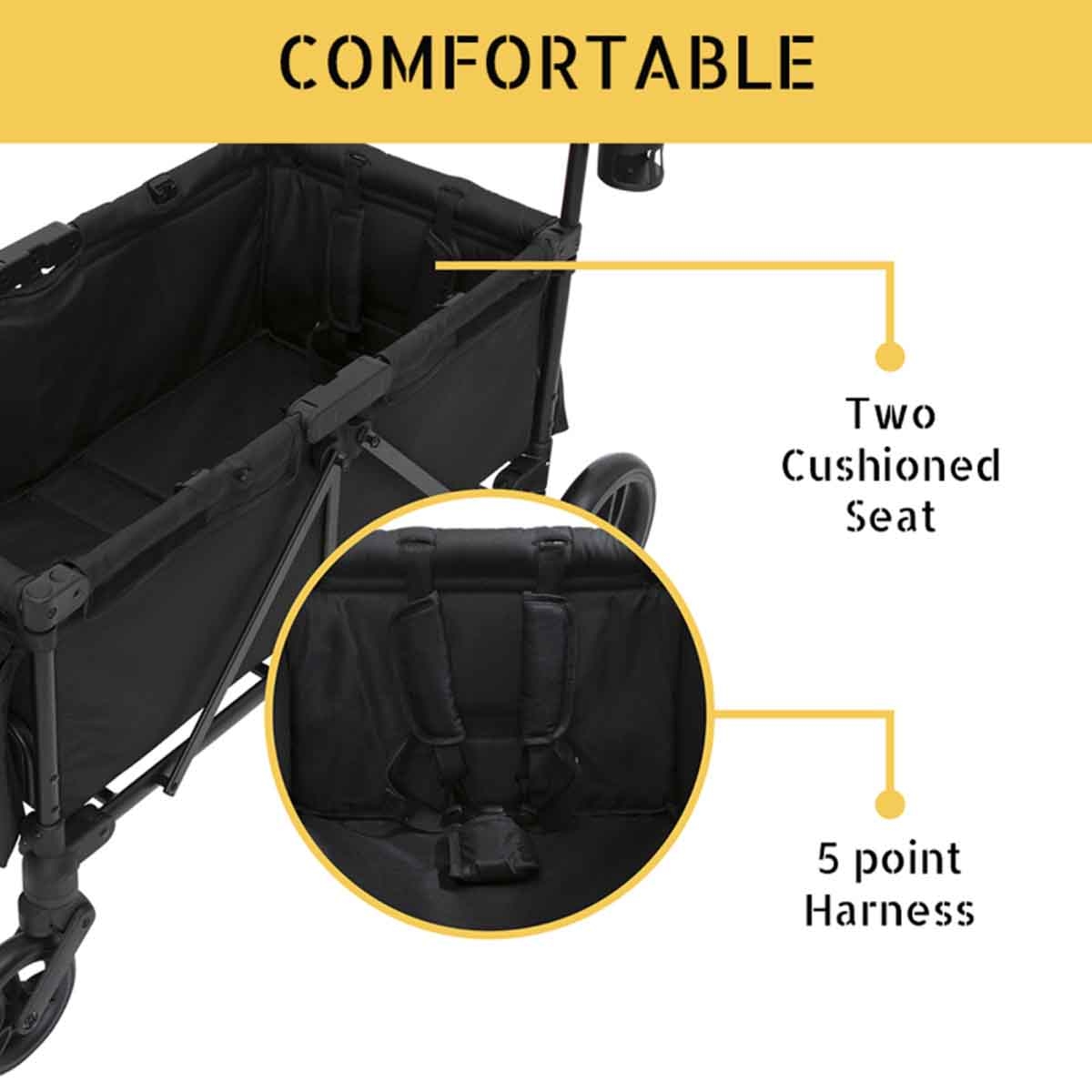 Teknum 2 Kids Fellow Wagon Stroller with Snack Tray Toddler, 0-2 Years