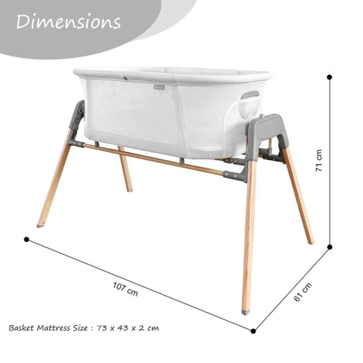 تيكنوم سرير أطفال هزّاز 3 في 1 مع ناموسية للأطفال، 0-2 سنة