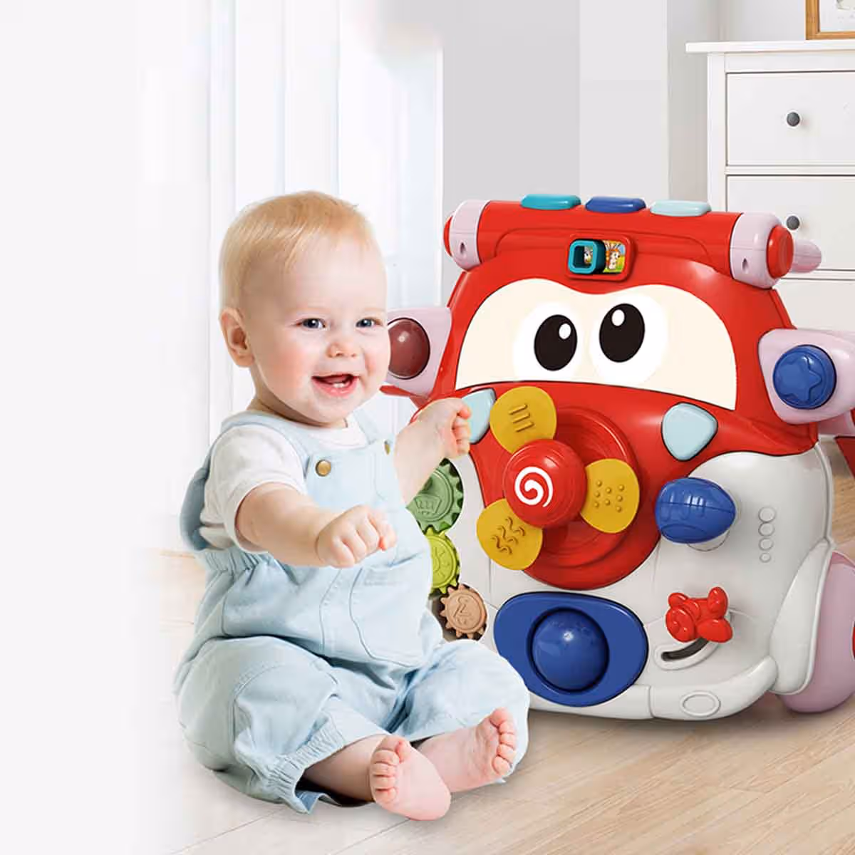 Teknum 3-in-1 Red Baby Walker with Musical keyboard Toddler, 0-2 Years