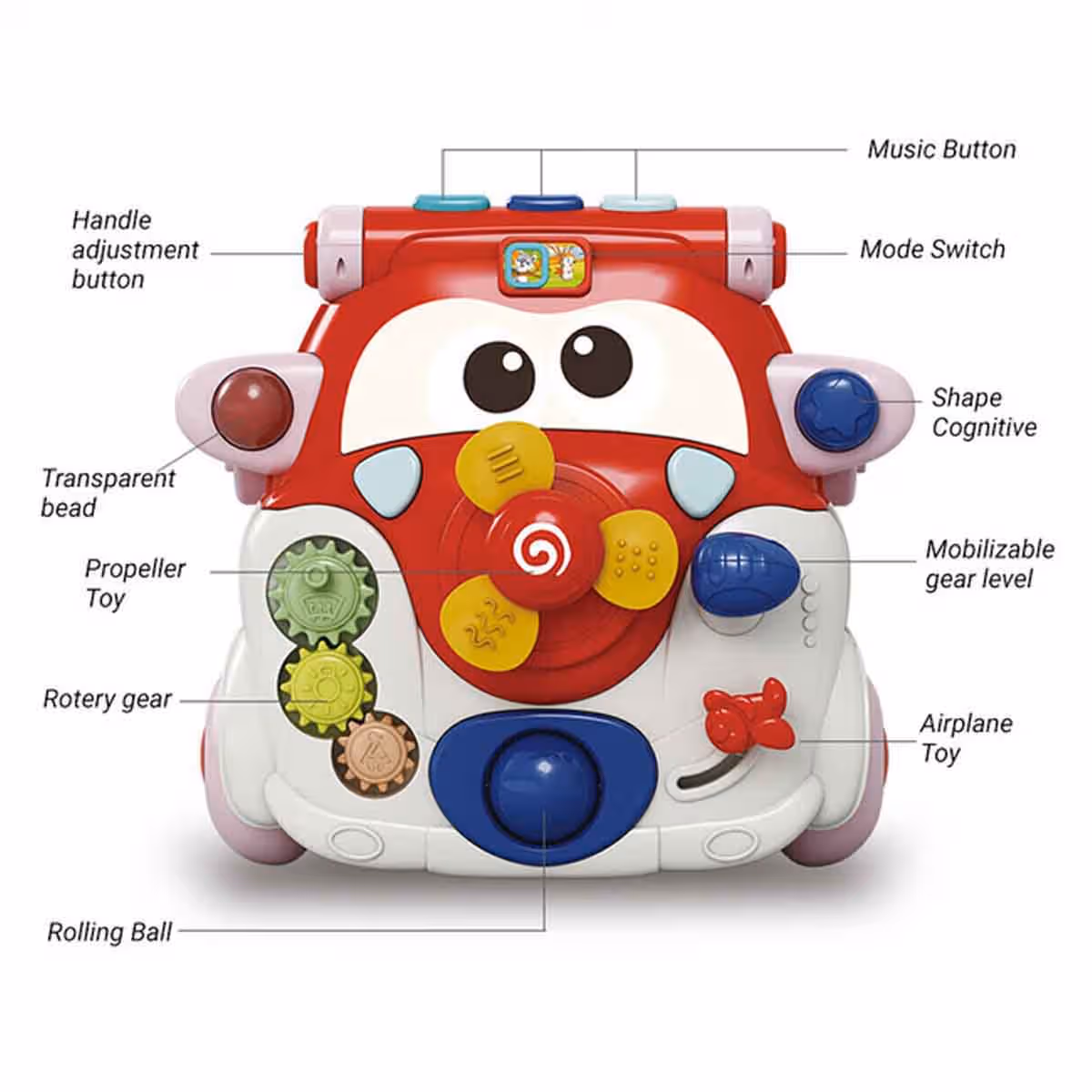 Teknum 3-in-1 Red Baby Walker with Musical keyboard Toddler, 0-2 Years