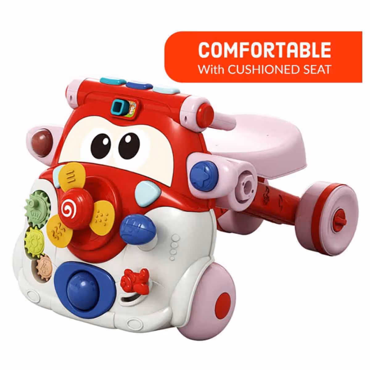 Teknum 3-in-1 Red Baby Walker with Musical keyboard Toddler, 0-2 Years