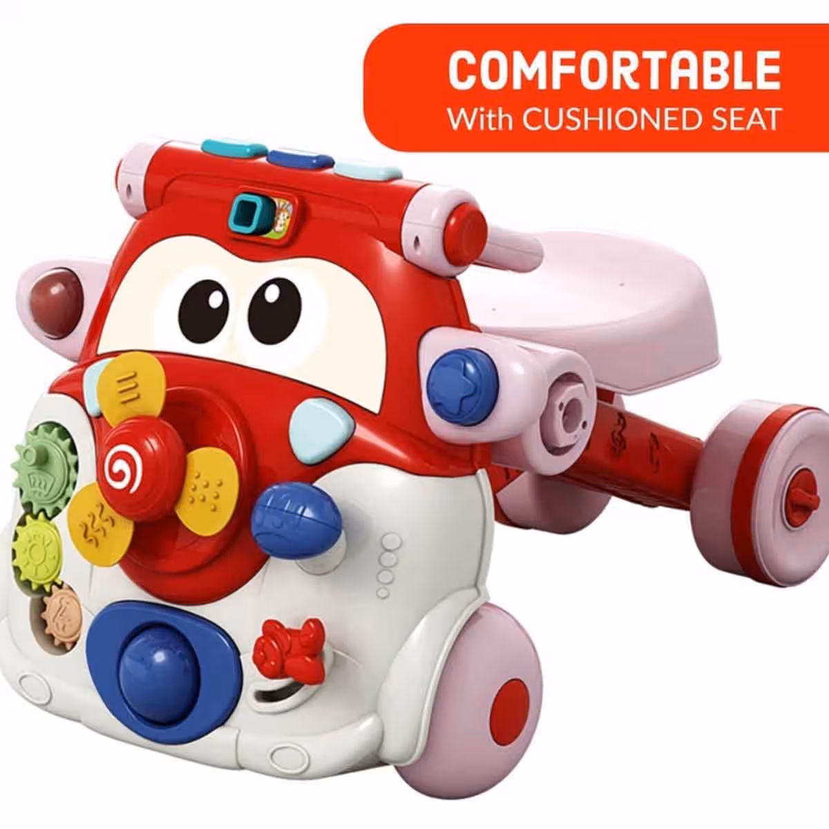 Teknum 3-in-1 Red Baby Walker with Musical keyboard Toddler, 0-2 Years