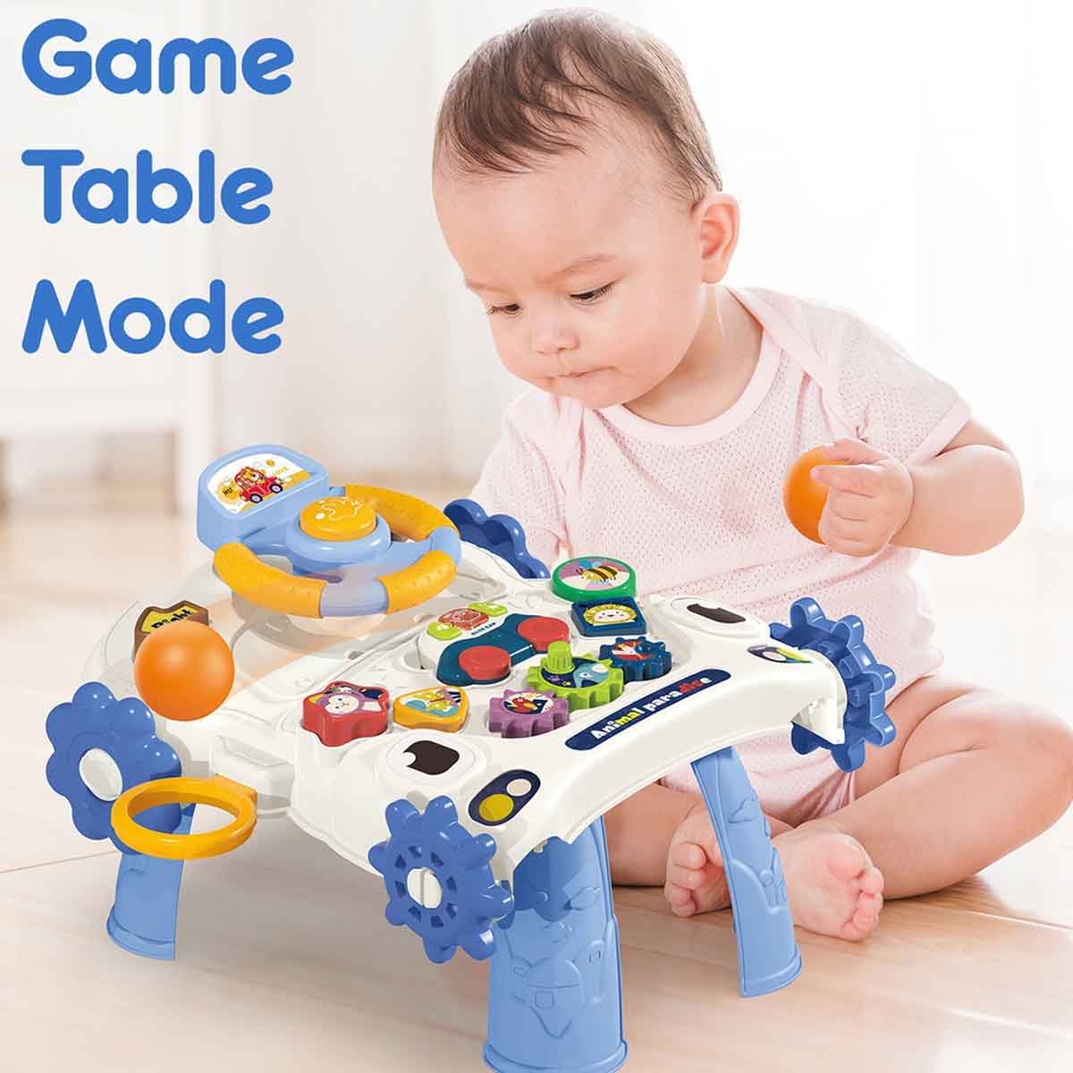 Teknum 3-in-1 Blue Baby Walker with Musical keyboard Toddler, 0-2 Years