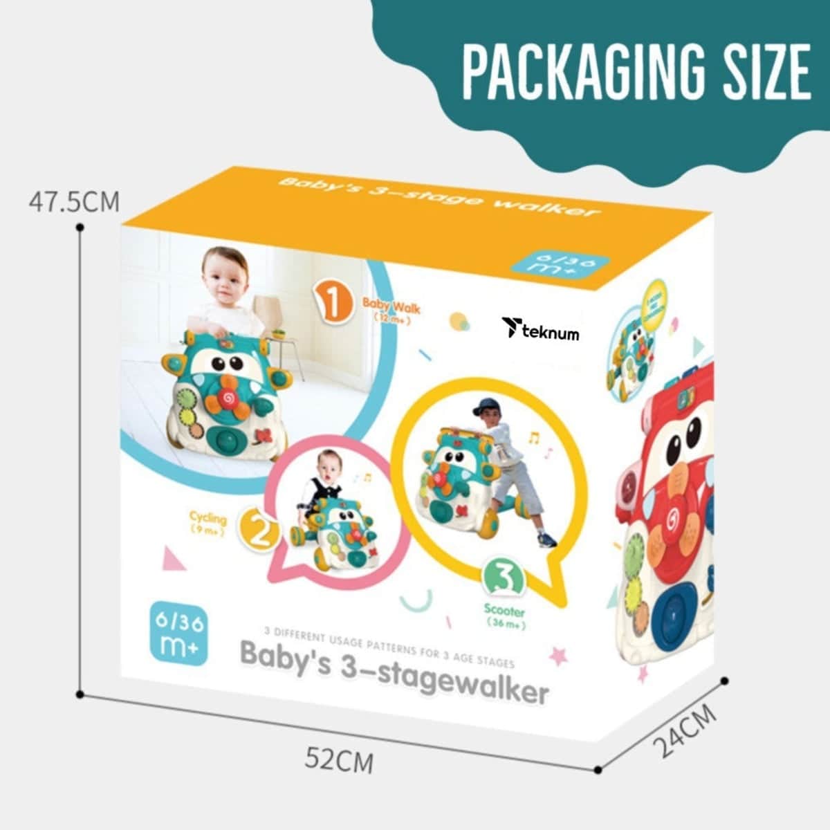 Teknum 3-in-1 Musical Keyboard Baby Walker
