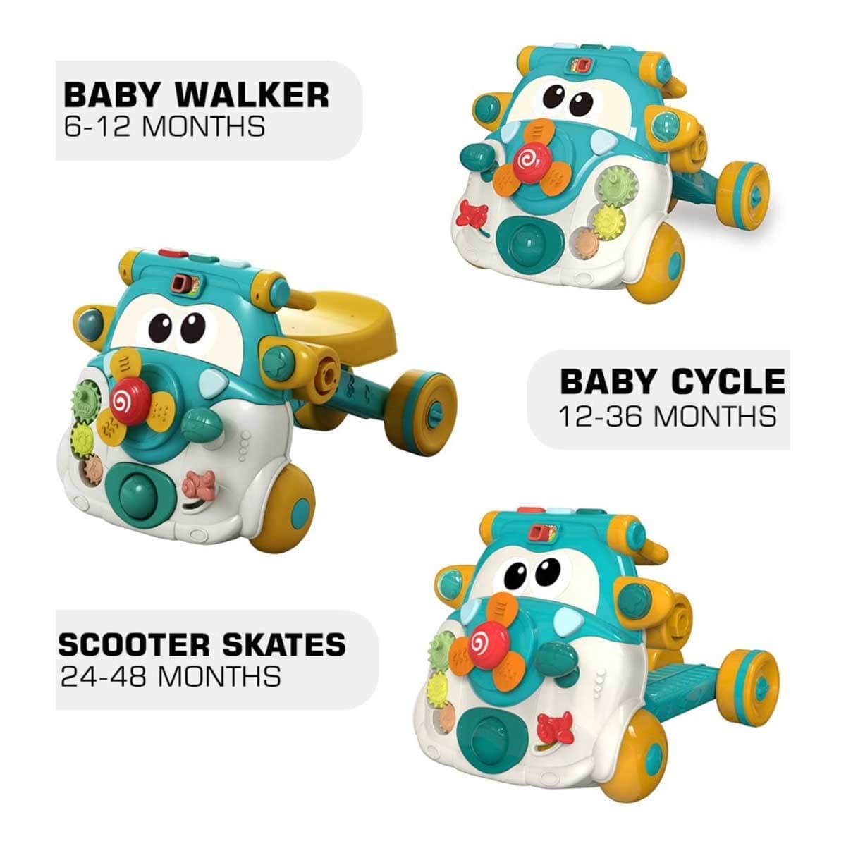 Teknum 3-in-1 Musical Keyboard Baby Walker