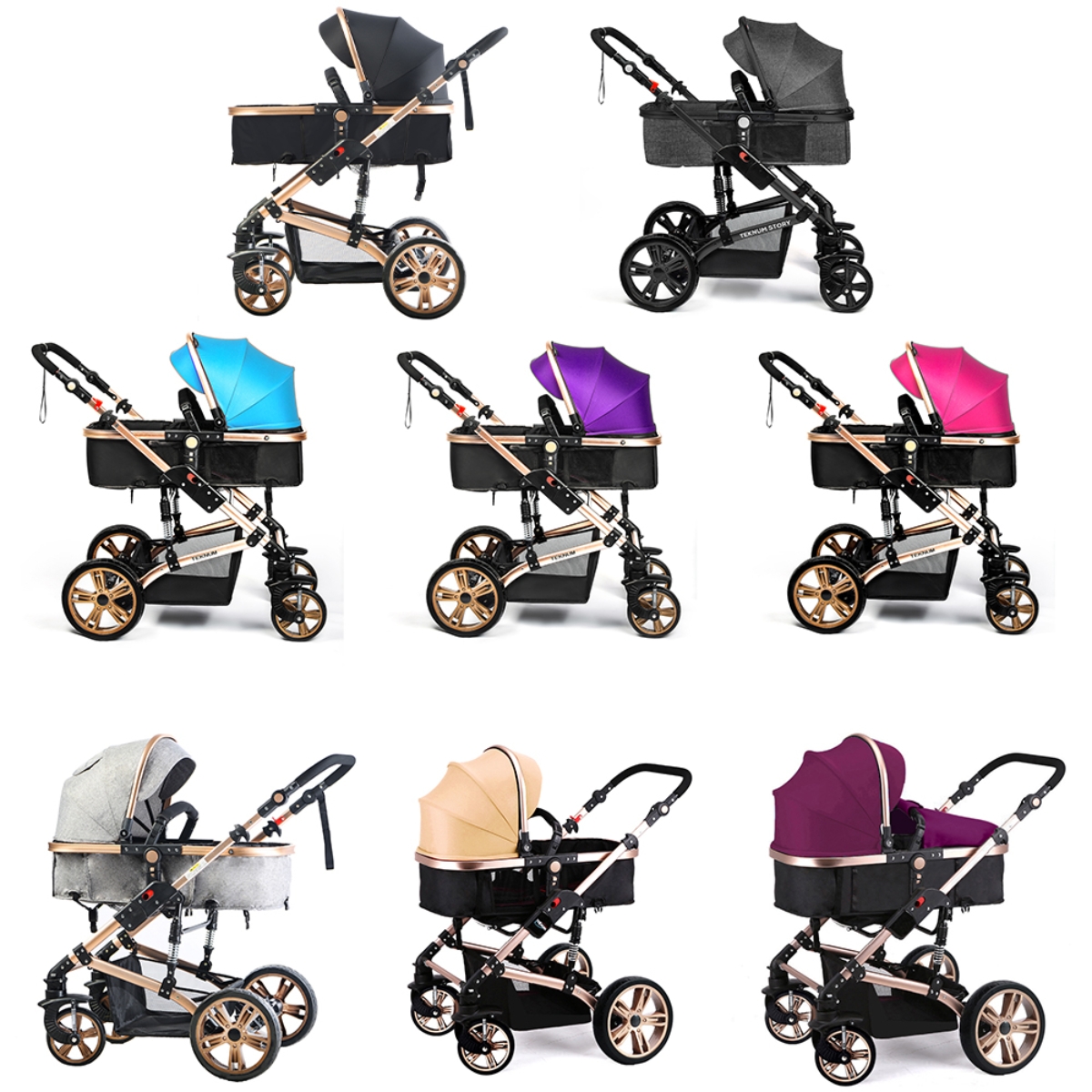 Teknum 3-in-1 Pram Stroller Toddler, 0-2 Years