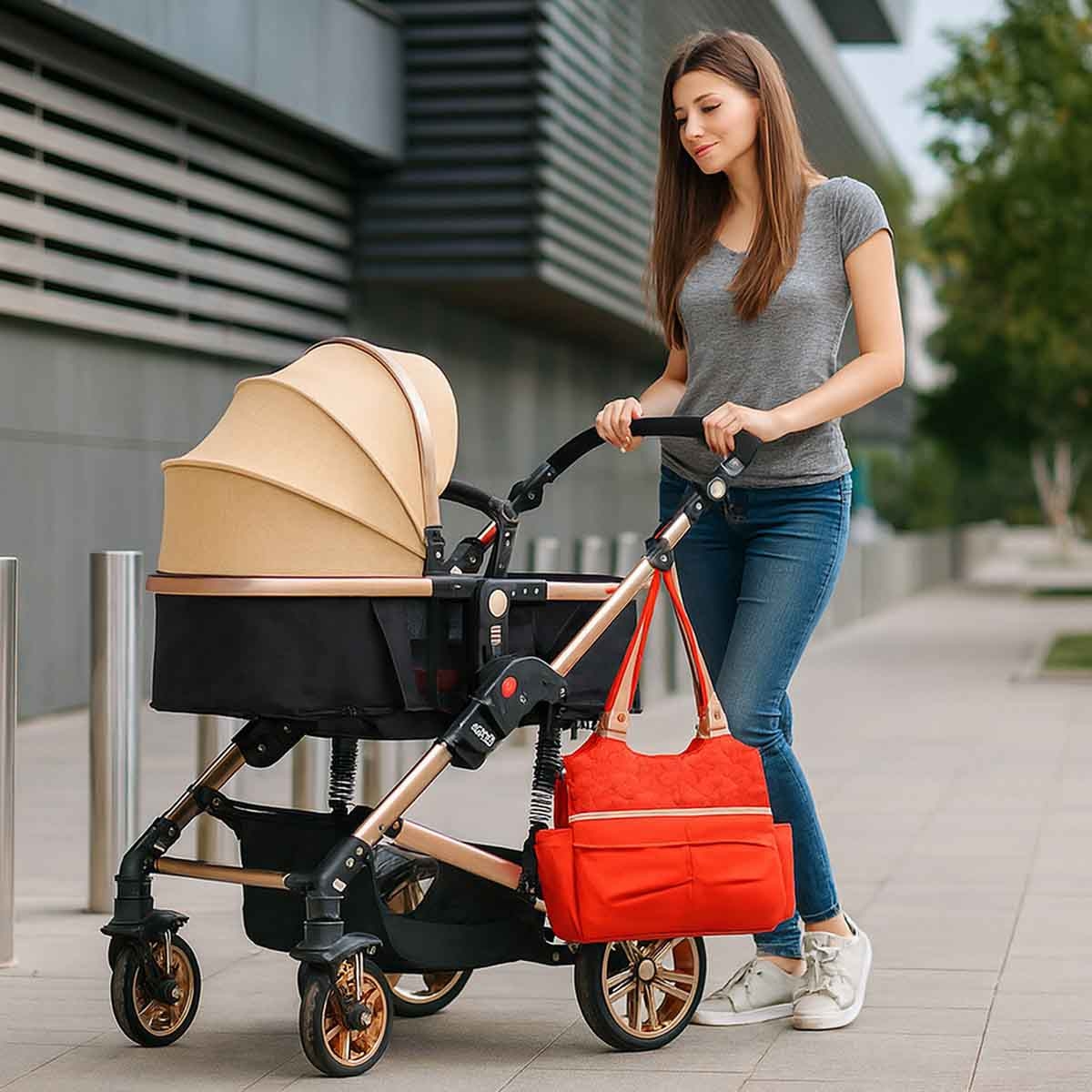 تيكنوم عربة أطفال 3 في 1 مع سنفينو حقيبة حفاضات توت فاشن مجموعة، 0-2 سنوات، عدد 2