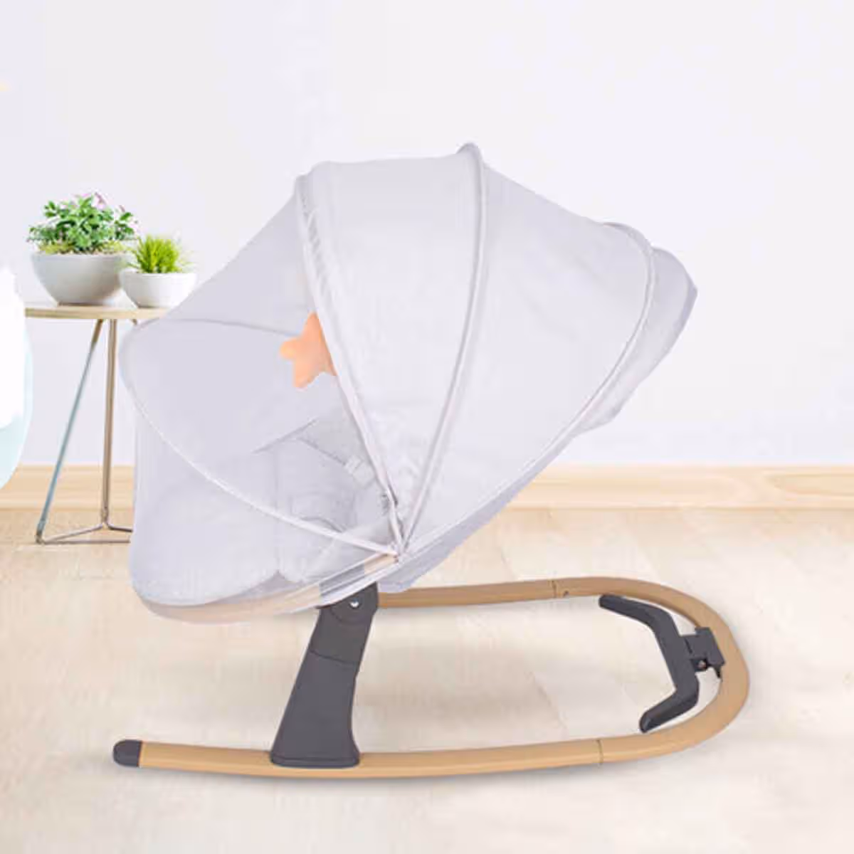 Teknum Ivory 3-Stage Baby Bouncer/Recliner Seat with Mosquito Net
