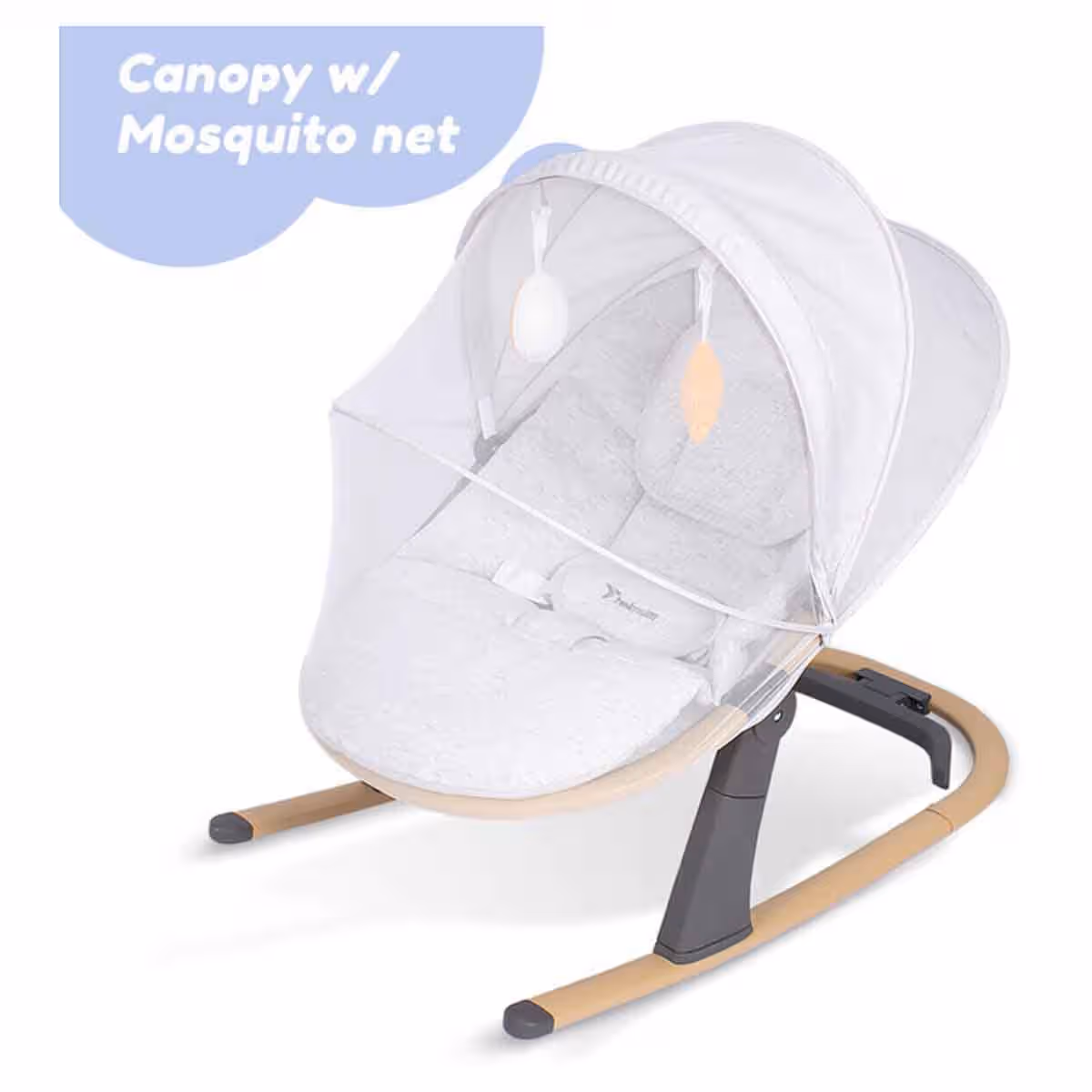 Teknum Ivory 3-Stage Baby Bouncer/Recliner Seat with Mosquito Net