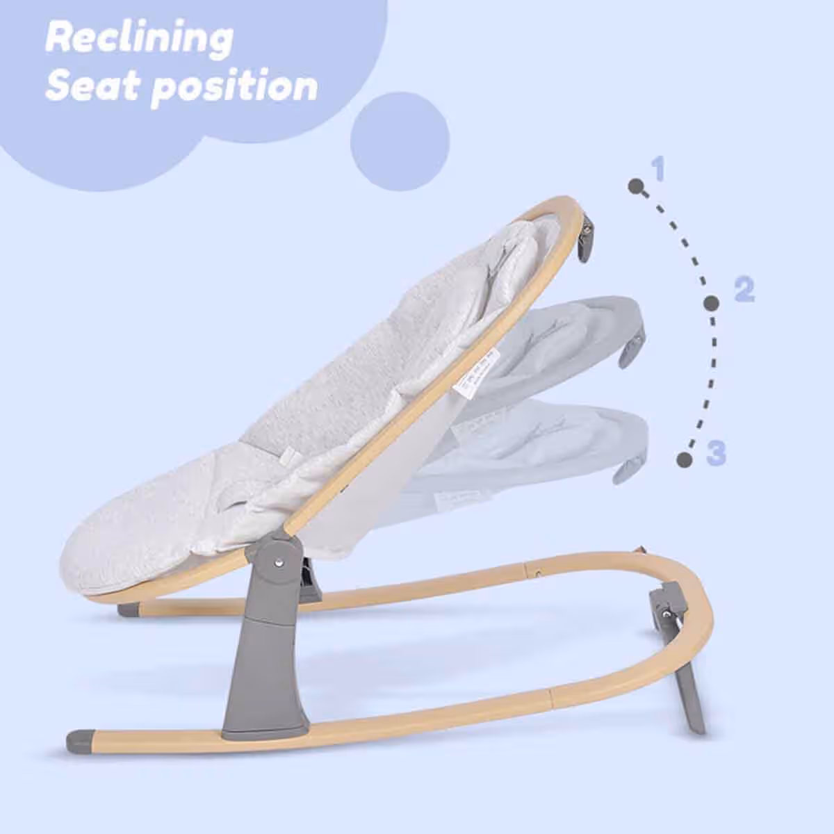 Teknum Ivory 3-Stage Baby Bouncer/Recliner Seat with Mosquito Net